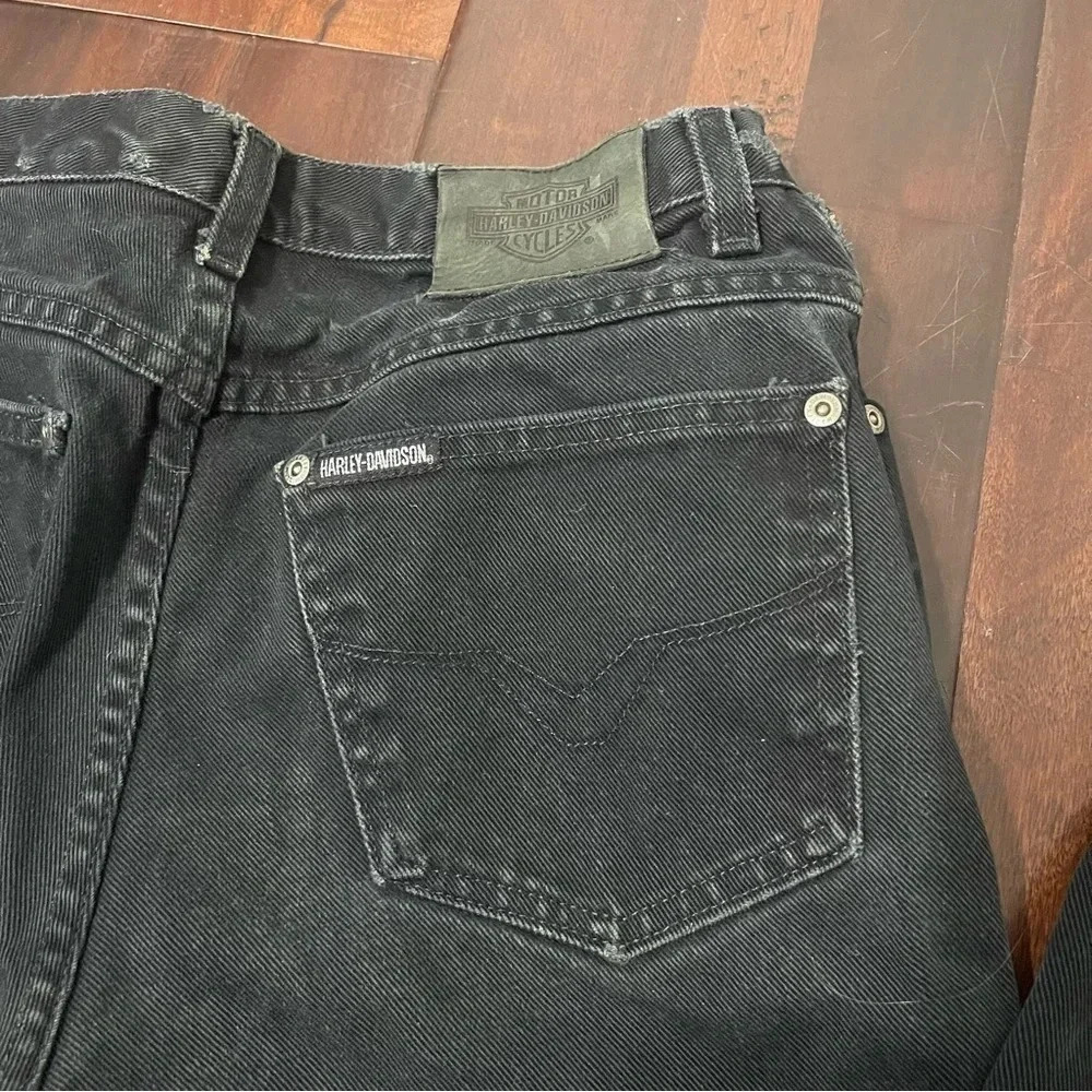 Vintage Harley Davidson Jeans size 8R Black Distressed Made In USA